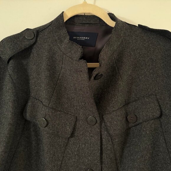 Burberry dark grey military jacket with zip sleeves this is a rare find! - Picture 4 of 15